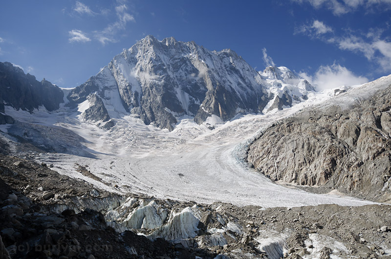 alpine peaks and the glacier